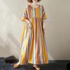 Short Sleeve Plus Size Cotton Vintage Floral New In Dresses for Women Casual Loose Long Summer Dress
