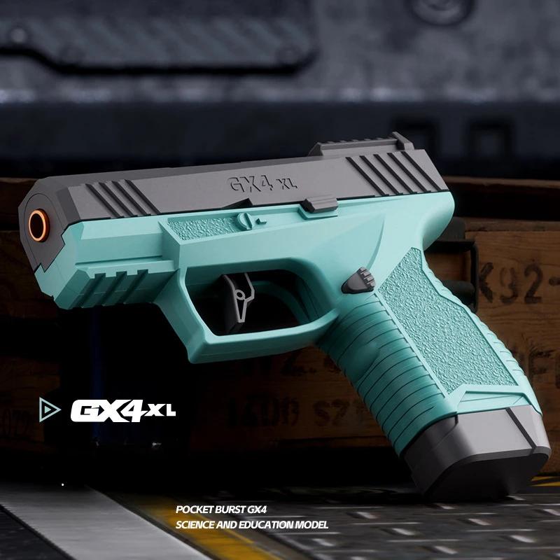 Pocket Toy Gun Mini Gx4 Continuous Shell Throwing Macara Education Gun Model Soft Bullet Launcher BlowBack Airsoft Small Pistol