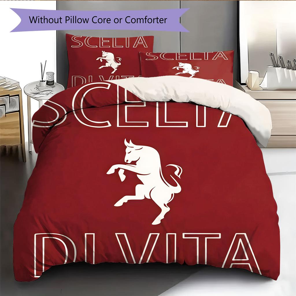 Torino F.C Bedding Quilt Set Quilt Cover Pillowcase Home Decoration Birthday Gift (1 * Duvet Cover + 2 * Pillowcase, Without Core)