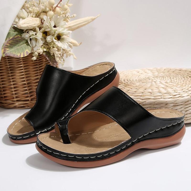 Spring and Summer Footwear Plus Size Round-headed Thick-soled Soft-soled Toe Sandals Slippers Beach Shoes Women's Shoes