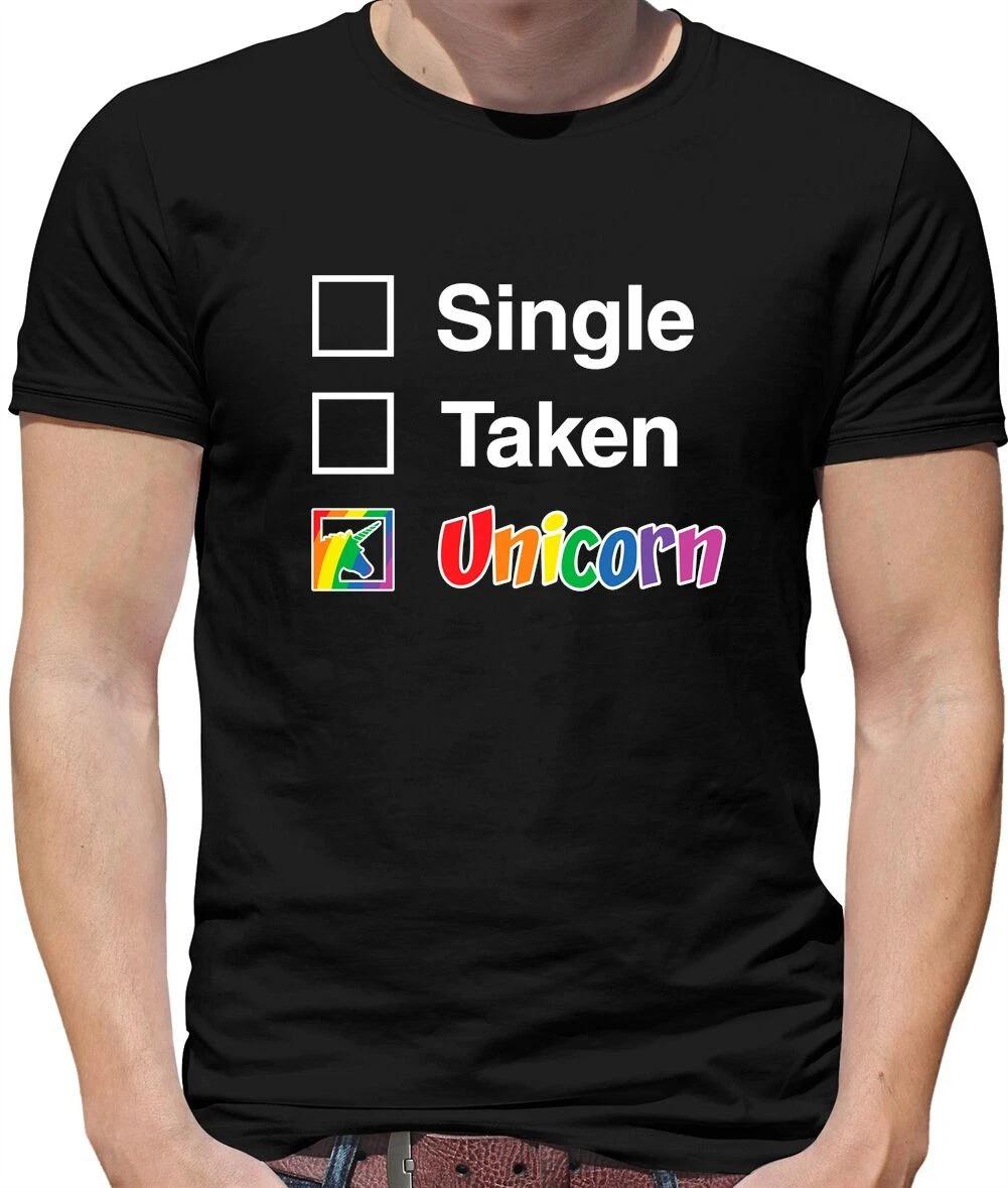 Single Taken Unicorn - Mens T-Shirt - Funny Fantasy Unicorns Love XXL