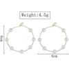 Große Reifen Super Große Kreis Perlen Ohrringe Dünn Hängend Gold Silber Elegant Hochzeit Damen Accessoires Schmuck Geschenk für Sie gold 60mm