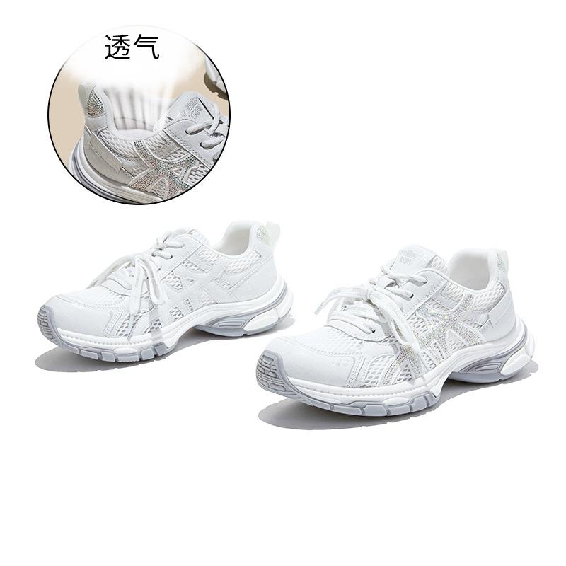 

Suction film sole heightening dad shoes women s spring and summer mesh breathable and lightweight outdoor sports shoes casual versatile shoes 35 белый