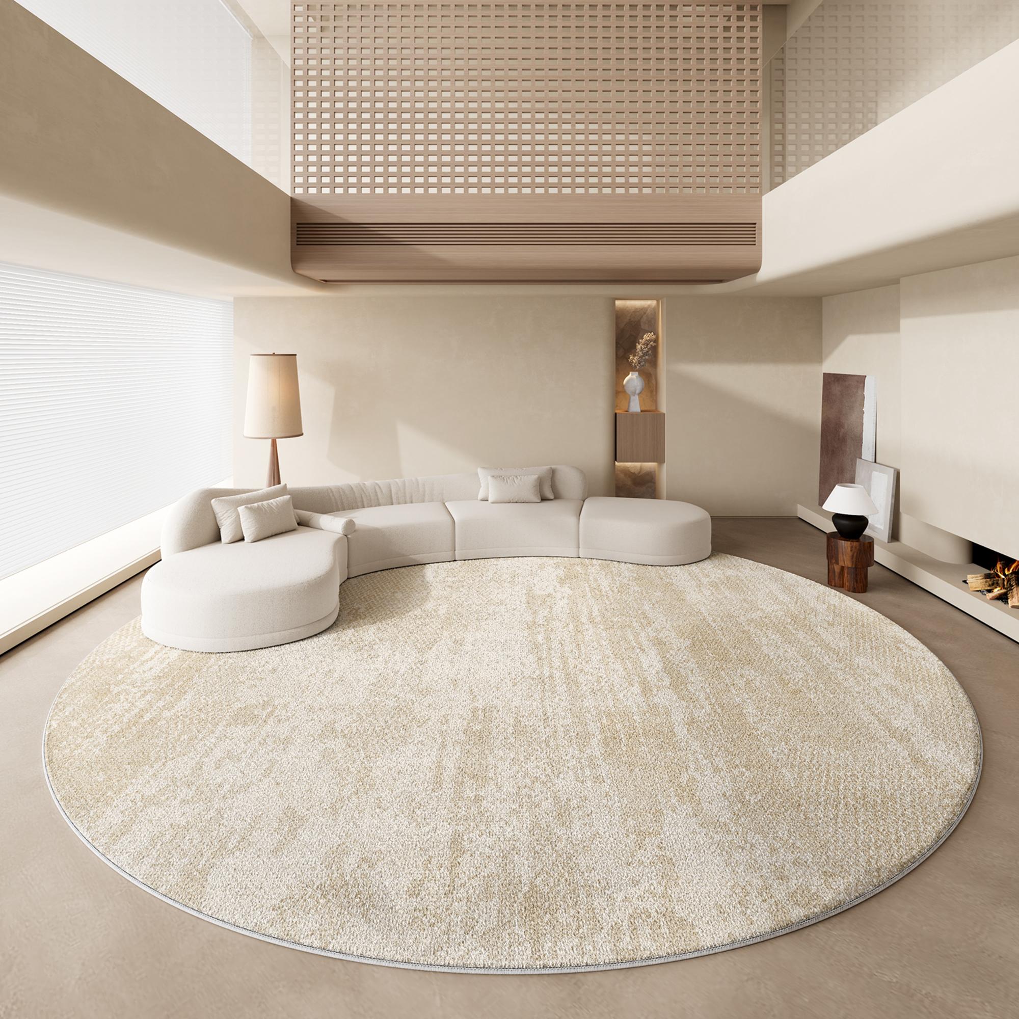 

Килими кремового стилю для спальні Пухнастий м який приліжковий килимок Легка розкіш Декорація вітальні Круглий килим Дім Товстий плюшевий килимок для підлоги 120*120cm