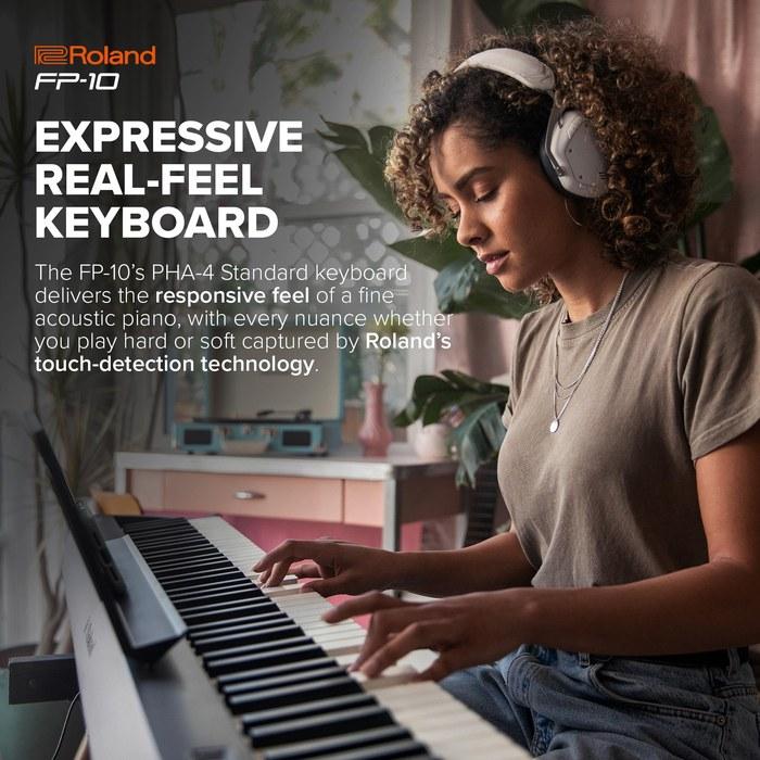 Roland FP-10-BK Electronic Piano, Portable Piano, Black