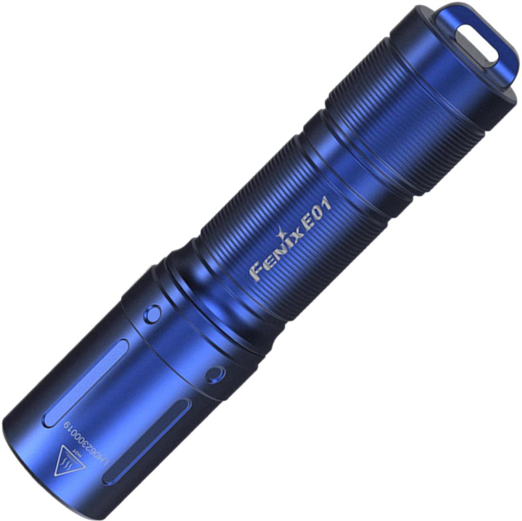 Fenix E01 Keychain Max 100 AA Battery Polycarbonate IP68 Compact V2.0 Light, Lumens, Powered, Construction, Waterproof, Ultra-Lightweight, (Blue)