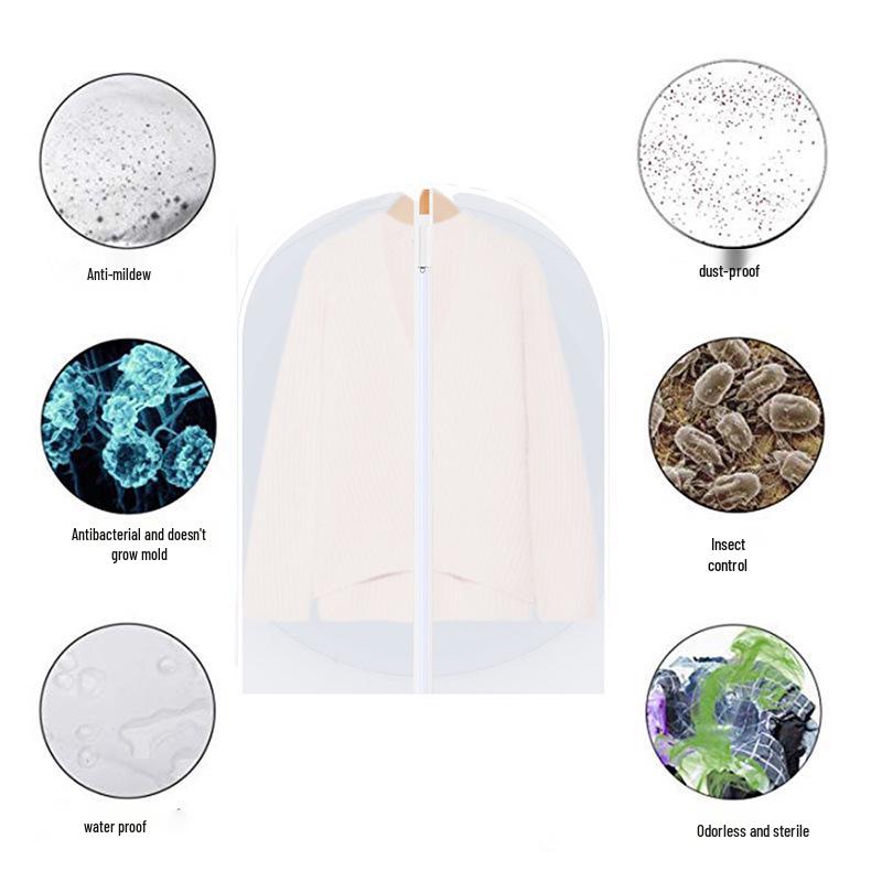Translucent Garment Covers for Coats, Dresses, and Jackets - Storage Bag Set