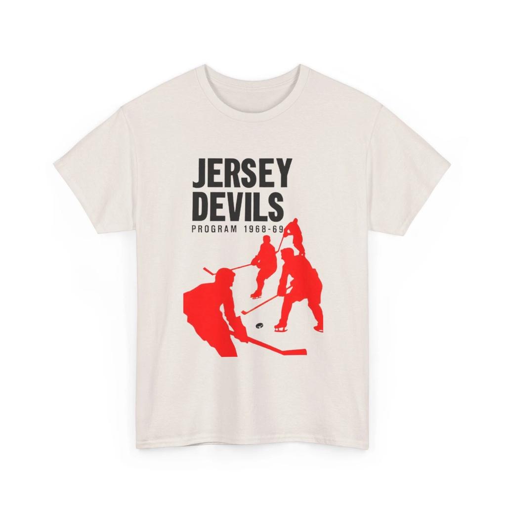 Defunct EHL Jersey Devils 1968-1969 Hockey Program Printed T Shirt