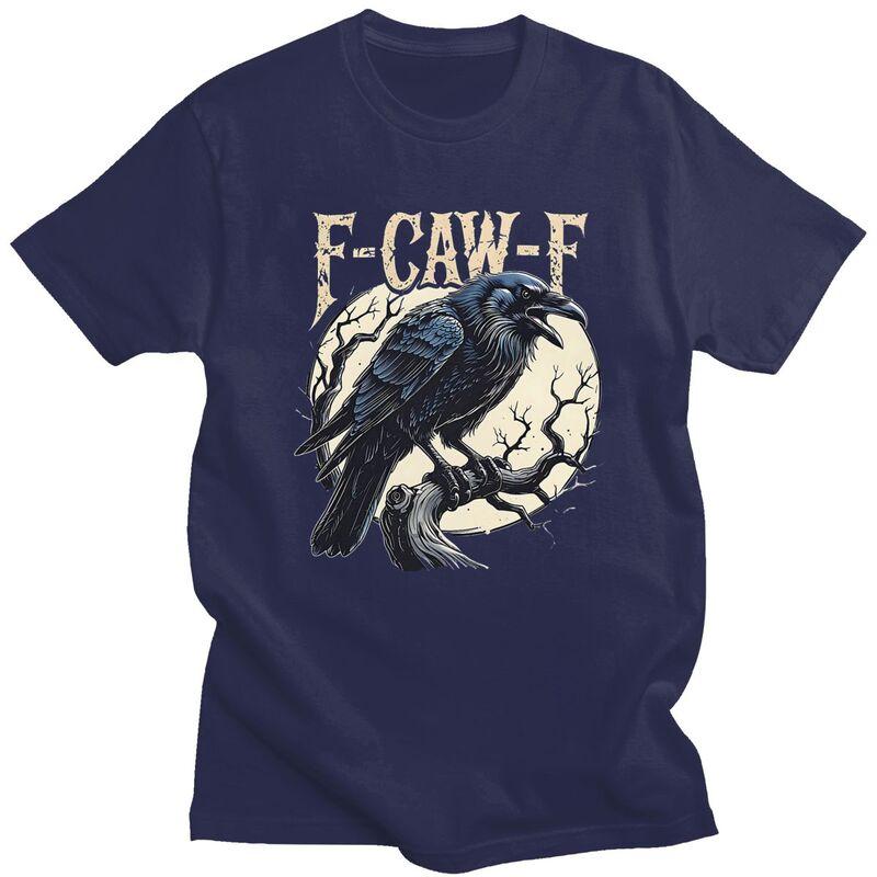 

FCAWF Raven Funny Crow T Shirts Men Women ShortSleeve Tshirt Streetwear Casual Graphic Tee Tops 100 Cotton Slim Fit Clothes 4XL