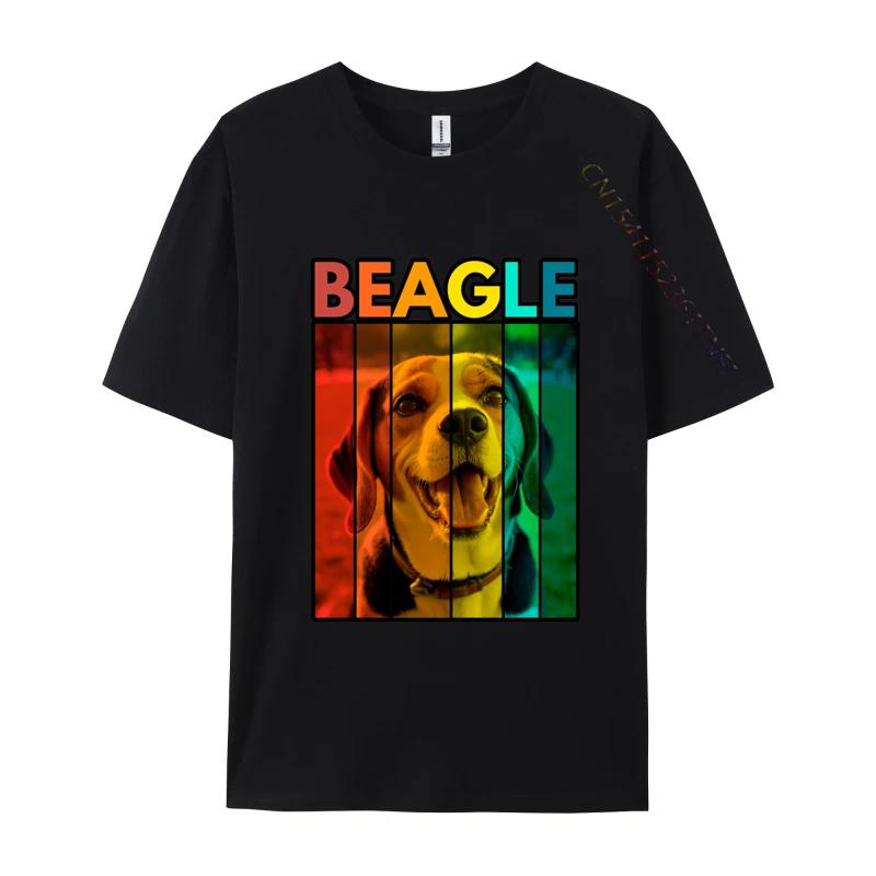 Vibrant Beagle Retro Tshirt Men T Shirts Graphic Tee Shirts Leisure Plus Size Cotton Tops Comfortable