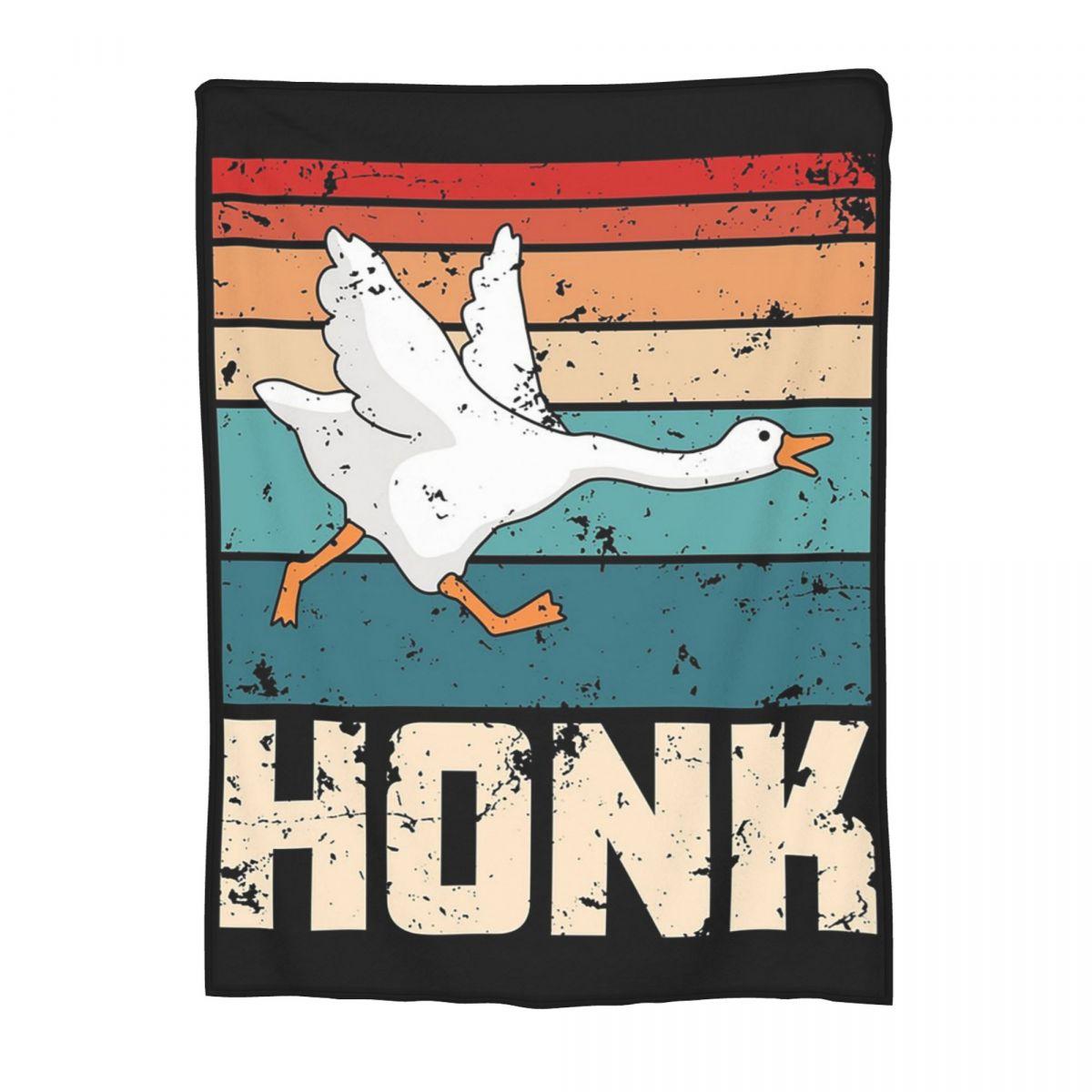 Honk Honk Goose Honk Bird Duck Blanket Soft Warm Flannel Throw Blanket Cover for Bed Living room Picnic Travel Home Sofa Size: 75*100cm, Weight: 230 GSM