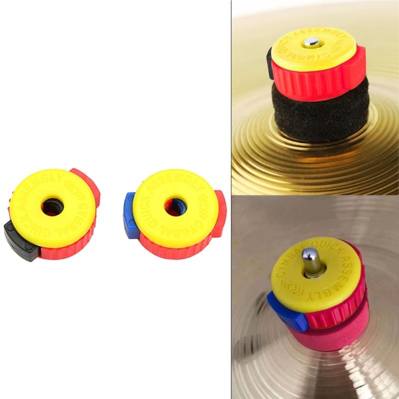 2 Pcs Quick Release Cymbal Mate Push-On Design Plastic Cymbal Nuts Quick Assembly Drum Mate Percussion Spare Parts