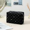 High Quality Portable Cosmetic Bag stamping star pattern with Zipper Make Up Storage Bag Soft Velvet Women Toiletry Bag