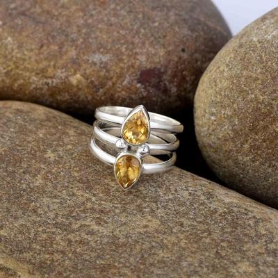 Citrine Gemstone Handmade Ring, 925 Silver Ring, Statement Ring Jewelry, Partywear Ring, Christmas Gift, Solid Ring, Handmade Jewelry