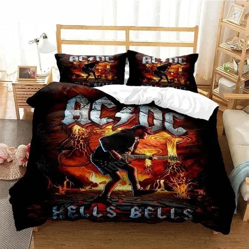 

3D Печать AC/DC Рок-группа Комплект постельного белья Мальчики Девочки Размер Twin Queen Пододеяльник Наволочка Постельное Белье Дети Взрослые Мода Домашний Текстиль 70x133cm 3pcs