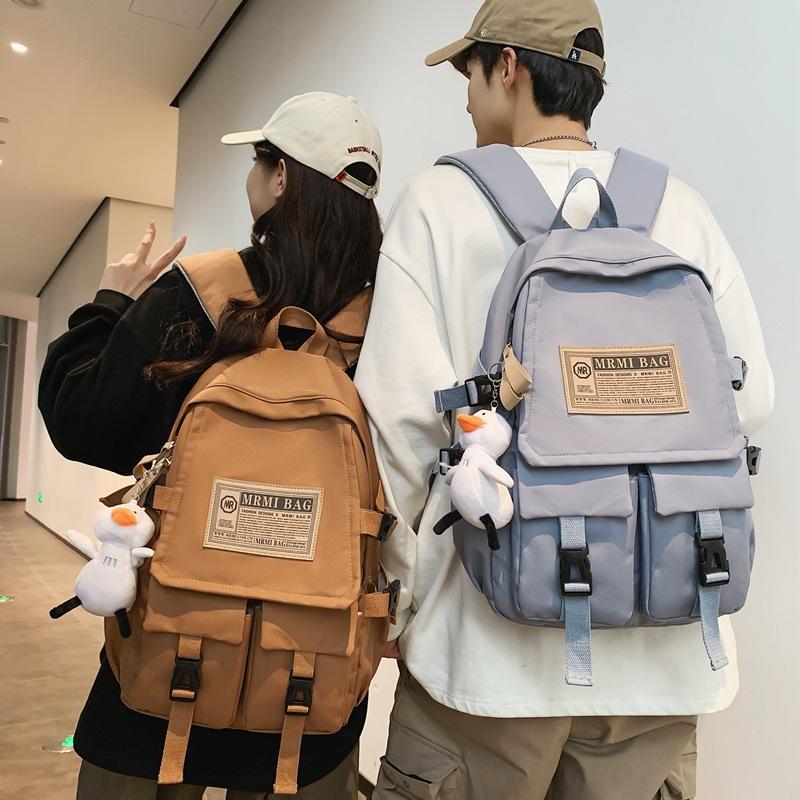 Stream Backpack Boys and Girls Large Capacity Casual Bag High Junior High School Student Burden Reduction Student Backpack