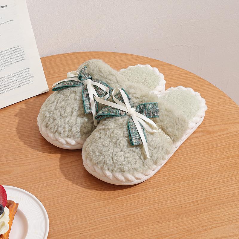 Модные хлопковые тапочки с бантом — фото 6