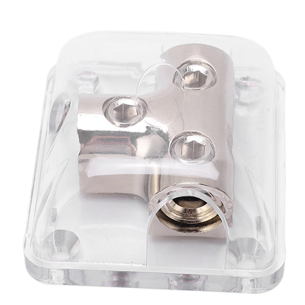 2 Way Power Distribution Block 0GA 1 In 2 Out Zinc Alloy Chrome Plated Universal for Car Boat