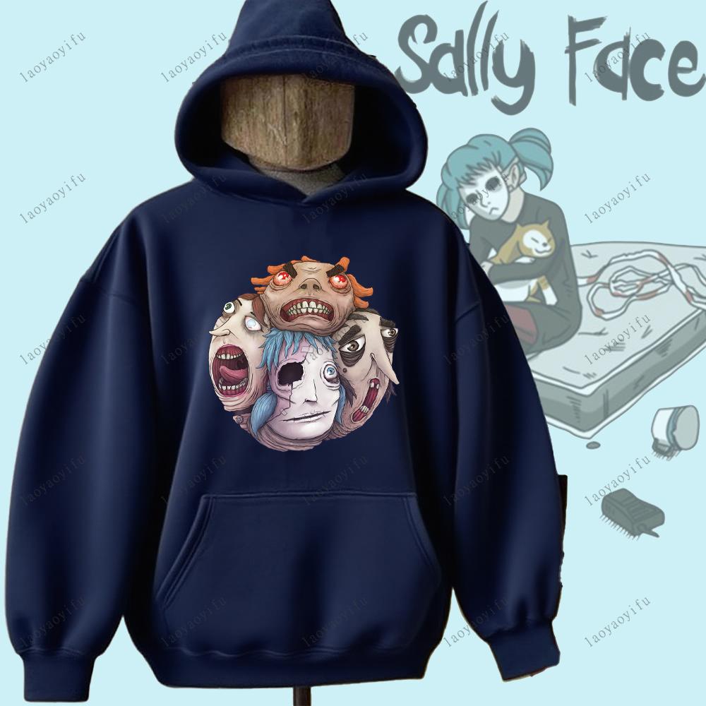 Felpa Sally Face Gioco Horror e Mistero Felpa Sally Face Calda Unisex Donna Uomo Felpa con Cappuccio Felpa Stampata Street Fashion