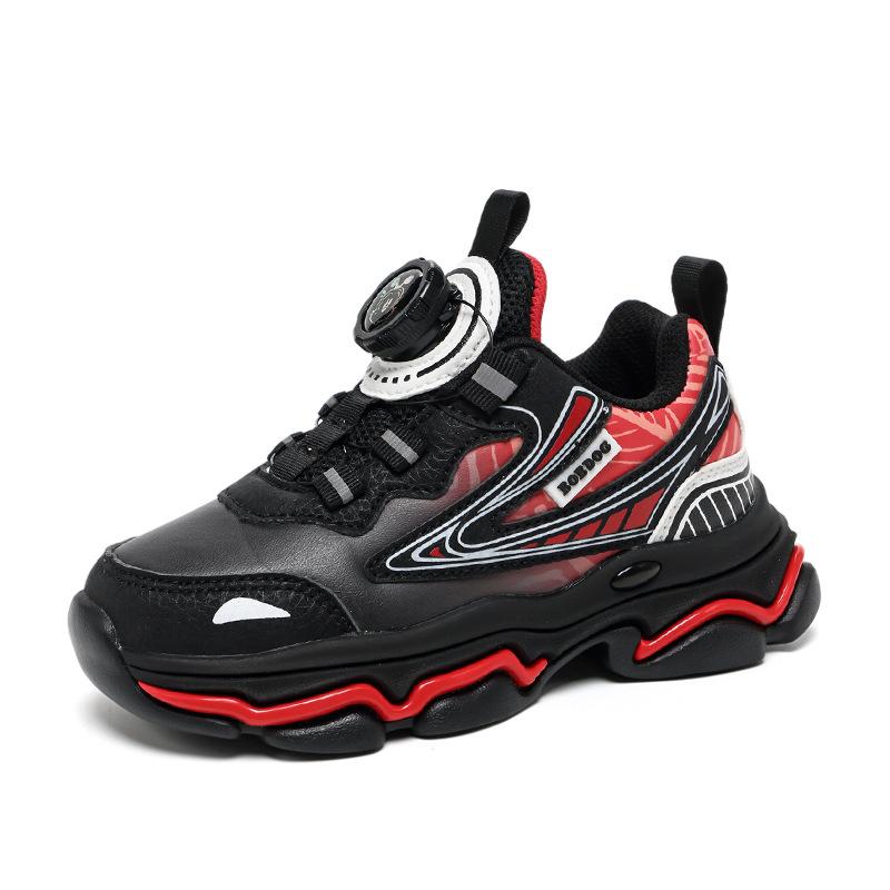 

Brand children s sports shoes 2025 autumn and winter breathable sports shoes boys and girls brisk running shoes convenient button shoes 39