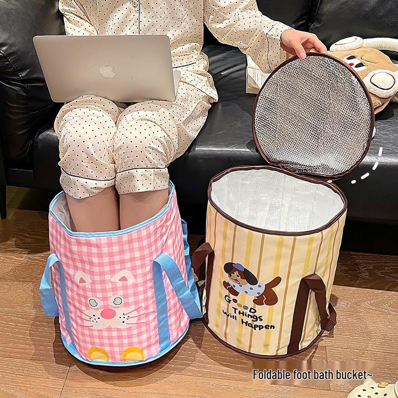 Foldable Portable Over-Calf Foot Bath Bucket for Travel and Home Use
