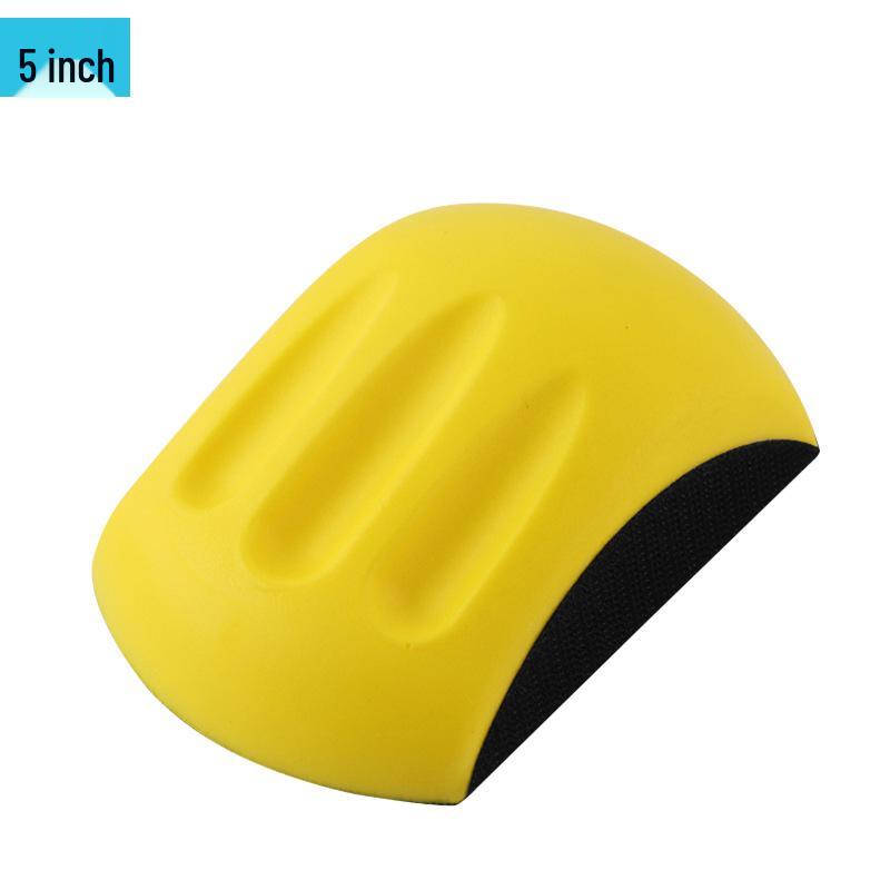 4" 100mm Self-Adhesive PU Foam Hand Grinding Disc for Manual Sanding and Polishing, Yellow