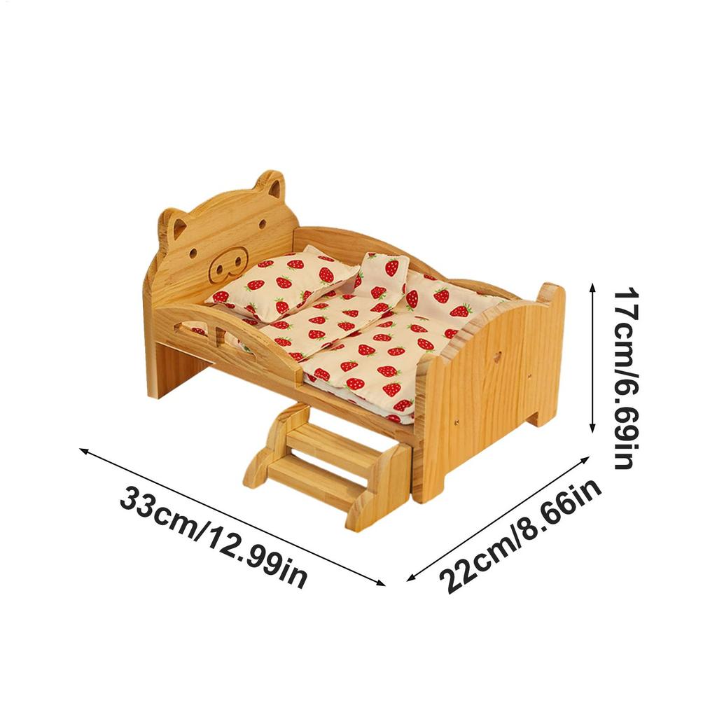 Hamster Bed Animal Wood Resting Furniture Wooden Dwarf Living Bed For Hamster Guinea Hedgehog Chinchilla Gerbil Bunny Ferret