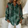 Women's Casual Stylish Christmas Print Long Sleeve Cardigan Top