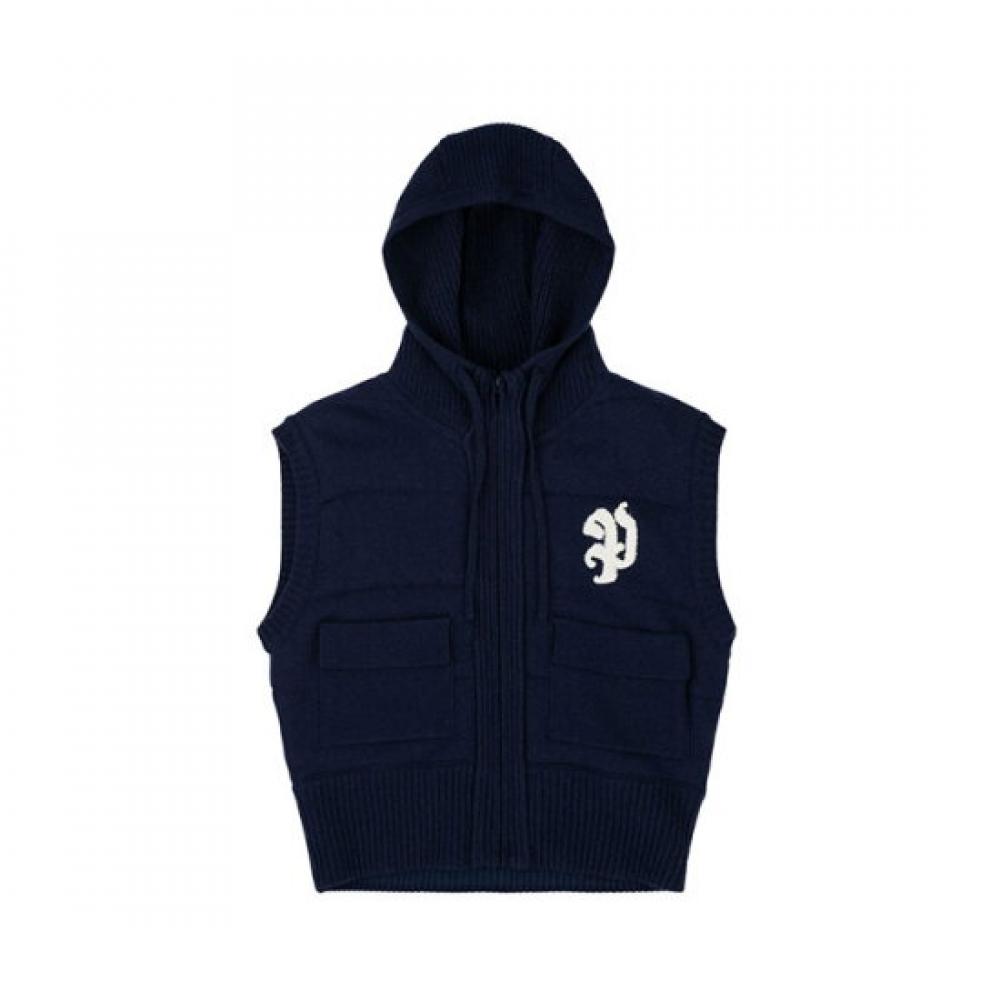 People Of The World 25fw Cashmere Wool Blend Padded Hooded Vest