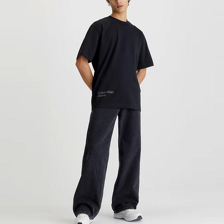 Calvin Klein Logo Print Detail Crew Neck Short Sleeve T-Shirt Men T-Shirts Black J30J322881-BEH