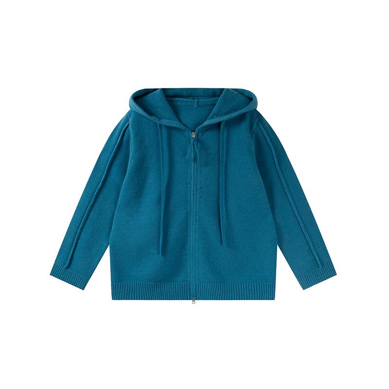 Shuangtian Women s Plus Size Double Zipper Hooded Sweater Coat, Winter 2025 Design 2XL