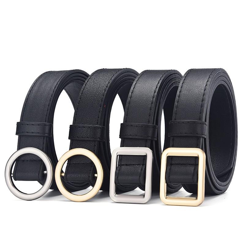 Non perforated women's belt, men's lazy belt, no punching, versatile fashion, ins black decoration, Korean version jeans