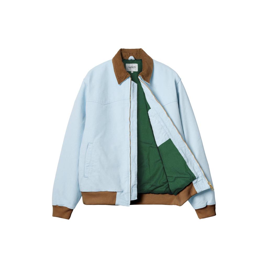 Carhartt WIP SS24 New Year Limited Edition Classic Workwear Logo Color Block Zip-Up Santa Fe Jacket Unisex Jacket Light-Blue I034238-23F-2M702