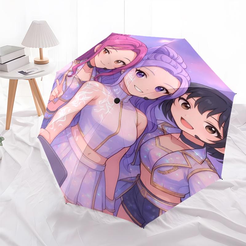 Printed Demon HunterPrinted Folding Umbrella,Outdoor,Leisure,And Travel Umbrella,Durable Umbrella Fabric,Birthday And Holiday Gift