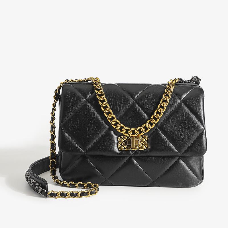 

2025 Весна/Літо Сумка з ланцюжком з діамантами - Висококласна ручна, на плече, кросбоді сумка-тоут чорний