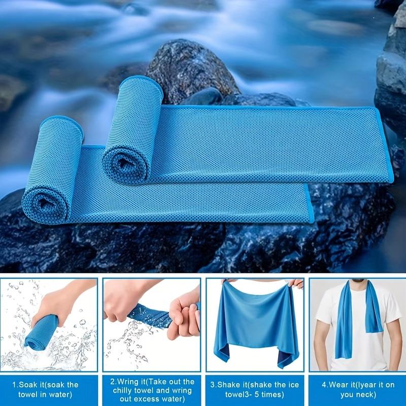 1pc Cooling Sports Towel Quick-Dry, Breathable Soft & Reusable, for Camping Workout Training, Microfiber Portable