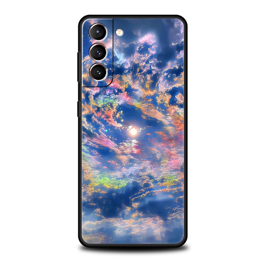 Earth Stars Space Phone Case For Samsung Galaxy S24 S23 S22 S20 Ultra S21 FE 5G S10 S9 Plus S10E S8 Soft Silicone Cover