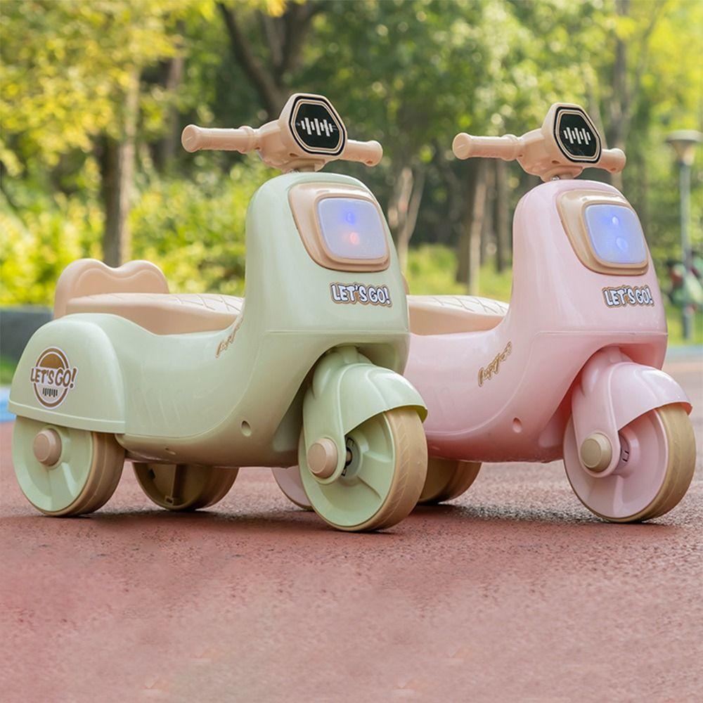 Mașină de jucărie cu trei roți, roz, verde, tricicletă, premergător, pentru copii de 1-3 ani, cu muzică ușoară