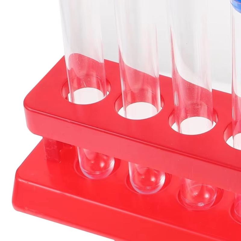 Plastic Test Tube Holder Rack Thickened Durable Red Burette Stand For Kids Diy Science Experiments