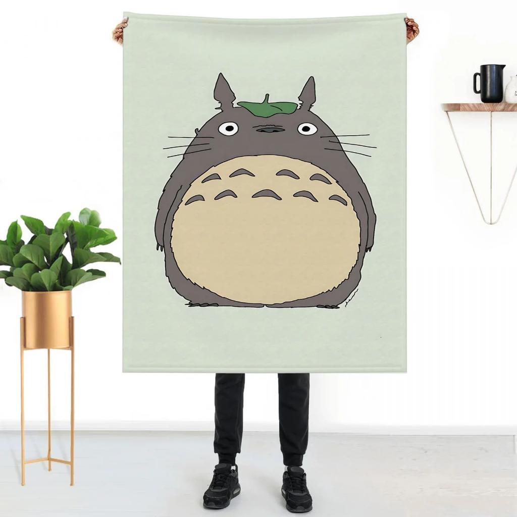 Fluffy Anime Totoro Throw Blanket for Sofa Knee Soft Luxury Home Decor Throws Cute Childrens Garden Bed Blankets