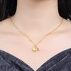 Original Sterling Silver Gold Heart Lock and Key Necklace Y-shaped Chain Necklace for Women Memorial Prayer Jewelry Gift