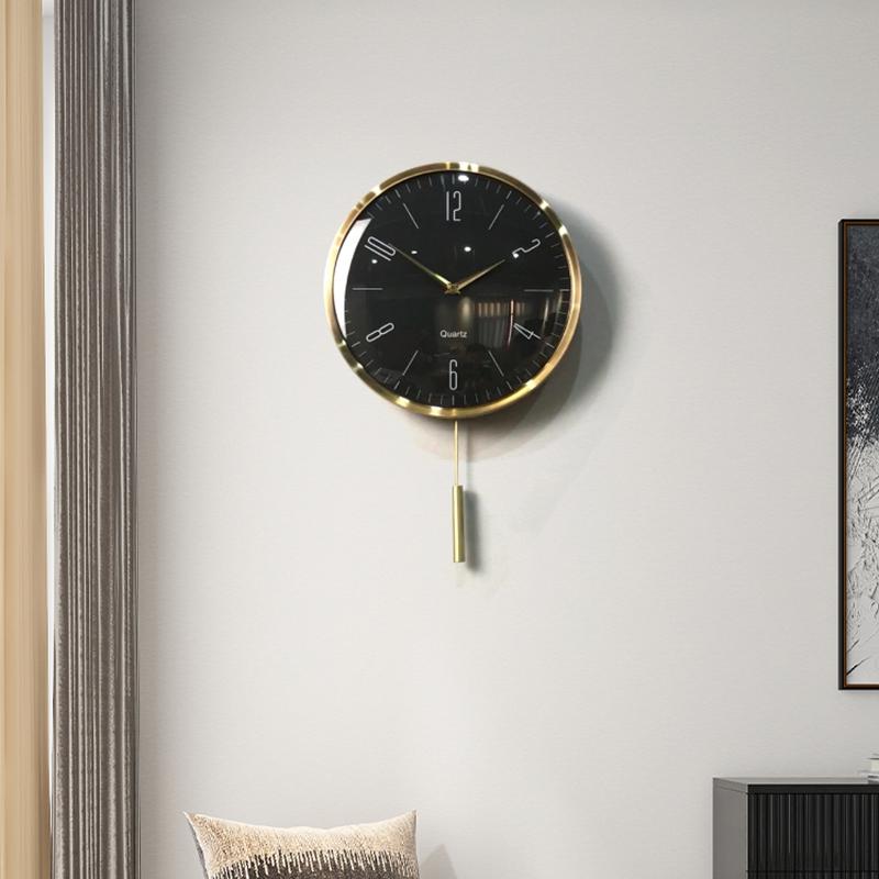 Nordic Luxury Pendulum Clocks Wall Home Decor Creative Metal Wall Clock Modern Gold Silent Watch Living Room Decoration Gift