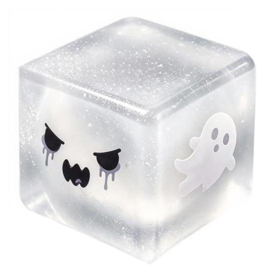 Quetschwürfel Spielzeug Halloween Geist Stress Sensorisches Spielzeug Angstlinderung Langsam aufsteigend Glitzer Kneten für Kinder Erwachsene Mini