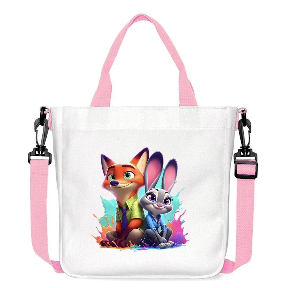 

Zootopia Print Shoulder Bag, Versatile Commuter Portable Crossbody Bag, Women s Large Capacity Canvas Tote Bag 0207 KTB 23*22*5cm