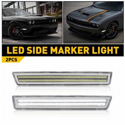 Front LED Side Marker Smoked Light Lens Lamp For 2015 16- Dodge Challenger