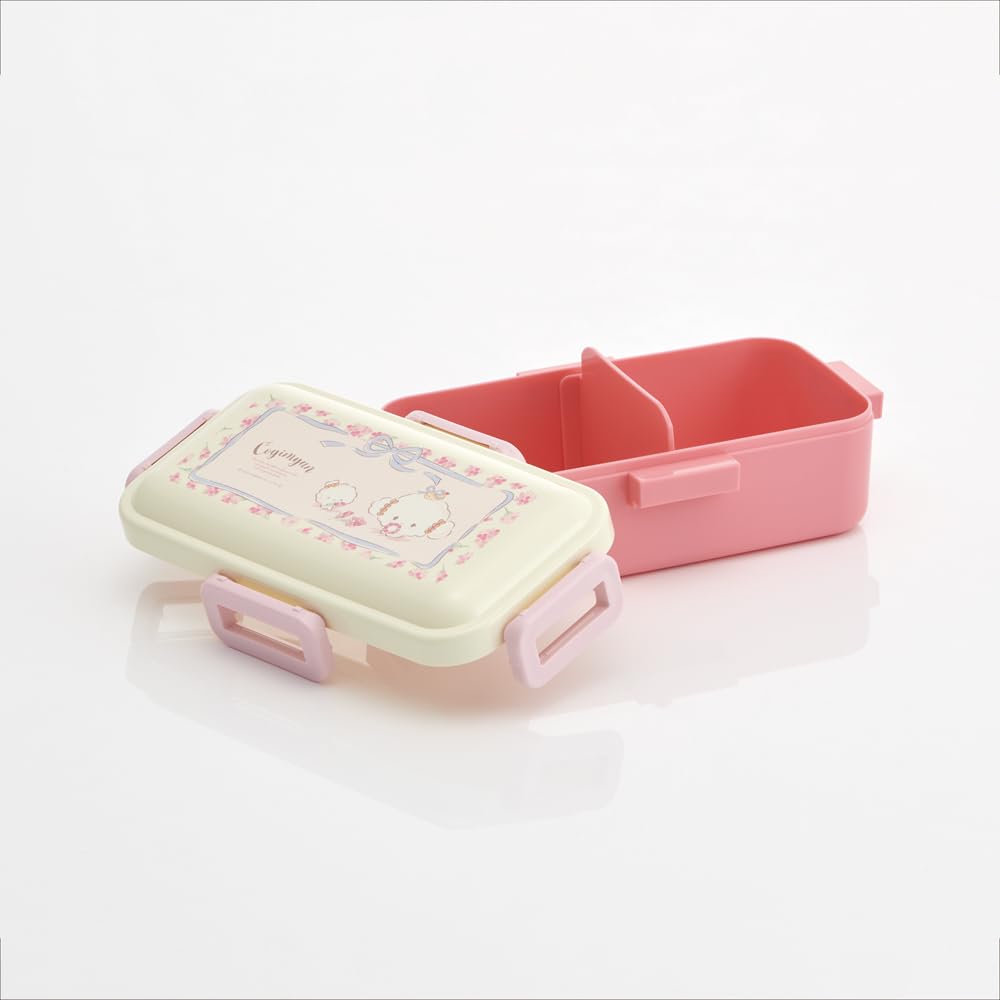 Skater Bento Single Made in with Dishwasher and Microwave Sanrio Kogyumin Flower Wreath Box, 530ml, Tier, Japan, Leak-Resistant 4-Point Lock, Safe,