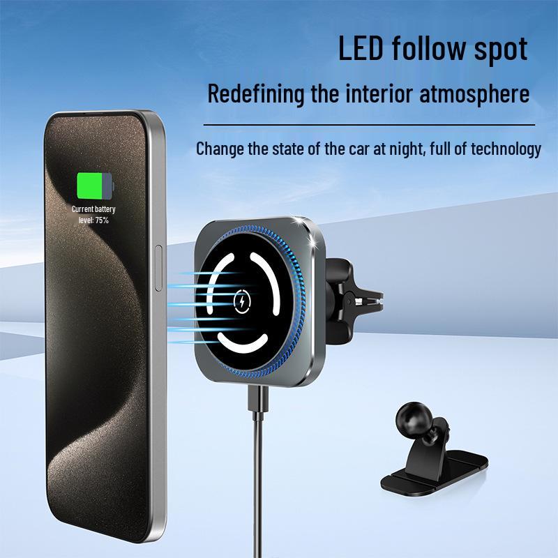 iPhone MagSafe 15W Wireless Car Charger & Magnetic Phone Holder