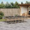 Vidaxl 13-Cz Garden Furniture Set, Cushions, Mixed Beige, Rattan Pe