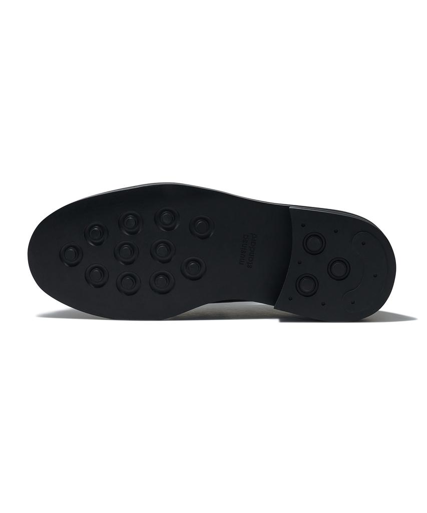 Musinsa Standard Bold Moc Toe Loafers [Black]