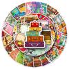Retro Suitcase Stickers: 50 Cartoon Waterproof Graffiti Designs for Journals, Albums, and Cabinets